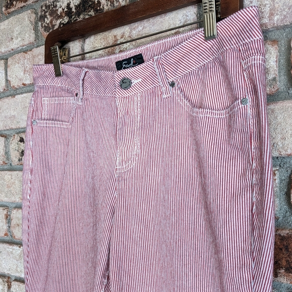 🍬 Red & White Striped Skinny Ankle Jeans by Earl Jeans Size 12 / 31 - Picture 5 of 12
